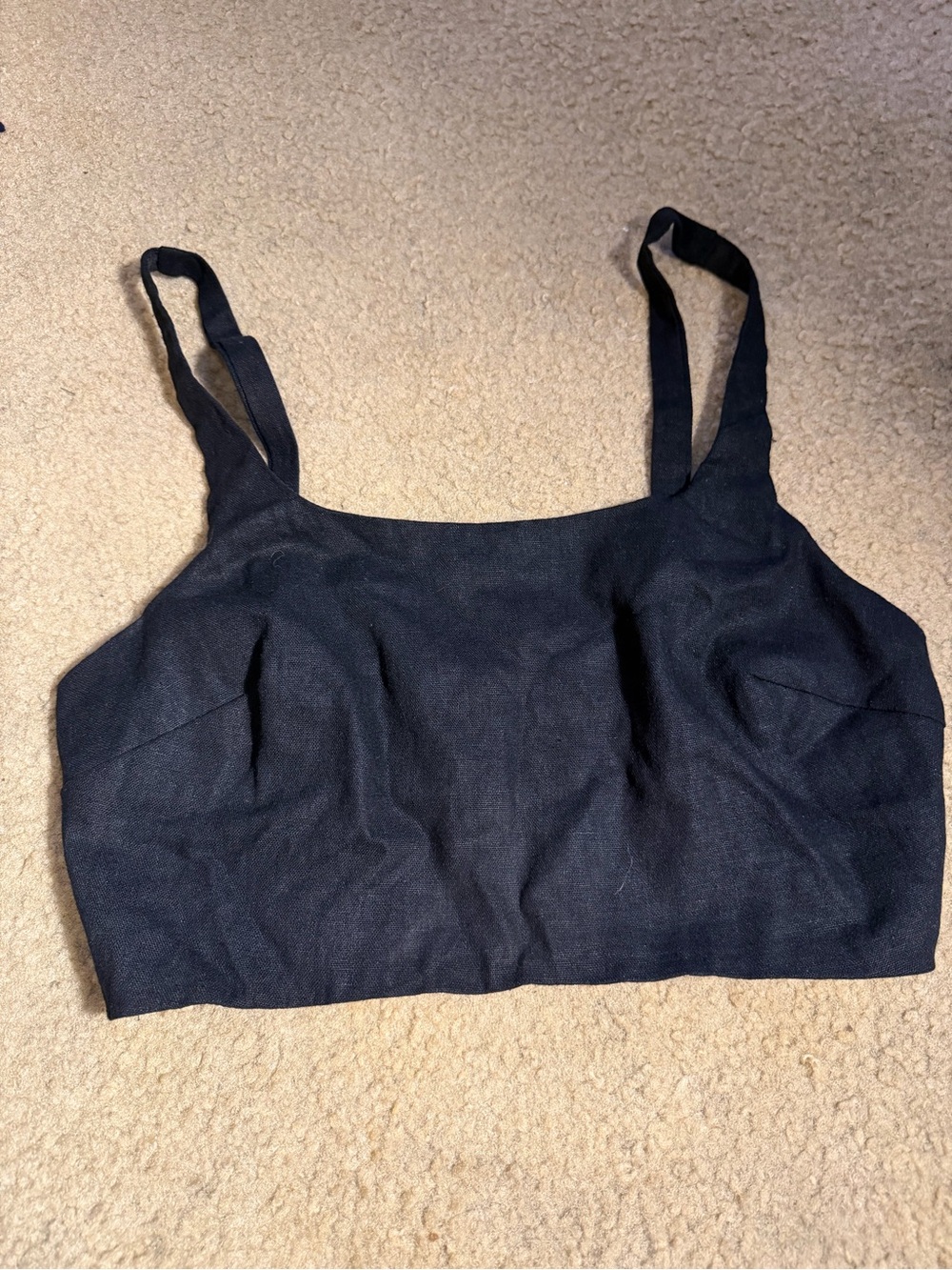 House of Harlow 1960 XS Black Bustier Crop Top Corset Smocked Back